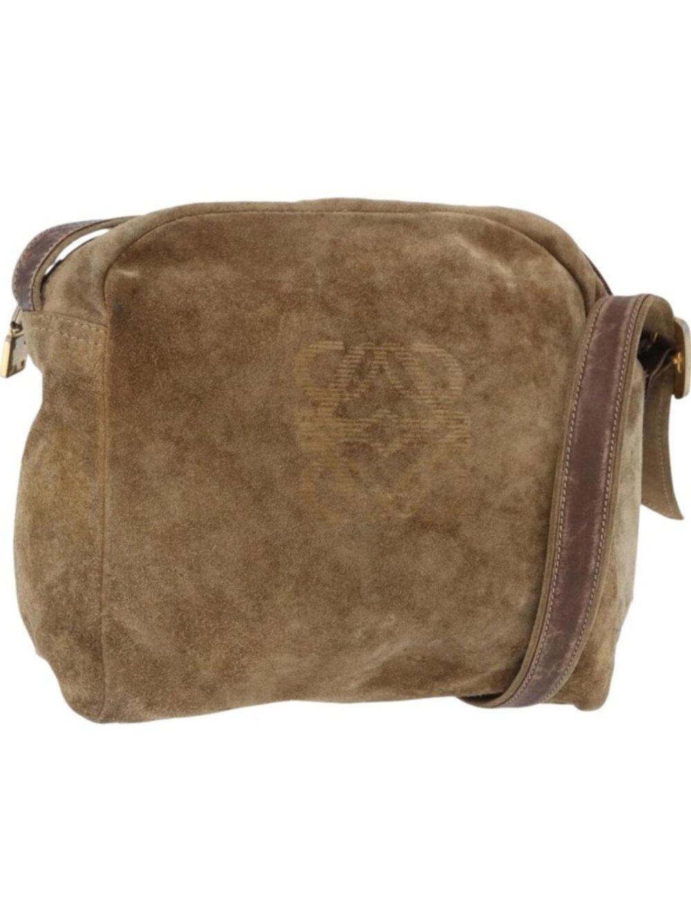 LOEWE Shoulder Bag Suede Beige Gold